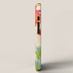 abstract floral art in yellow green and rose magenta colors iPhone Case Gallery Image 2
