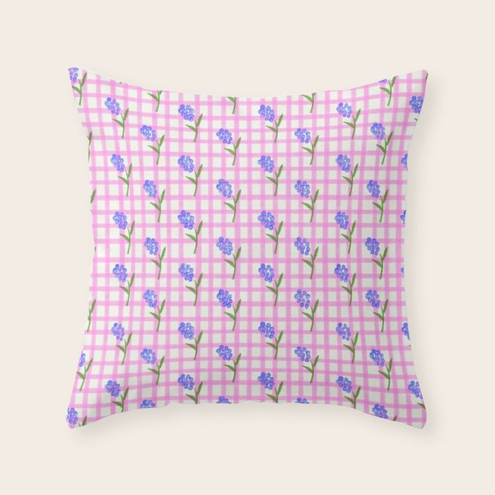 Picnic Flowers Throw Pillow Gallery Image 1