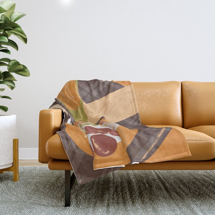 Charcuterie, Wine and Baguette Throw Blanket Gallery Image 1