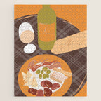 Charcuterie, Wine and Baguette Jigsaw Puzzle Gallery Image 1