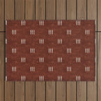 triple dash - rust Outdoor Rug Gallery Image 1