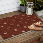 triple dash - rust Outdoor Rug Gallery Image 2