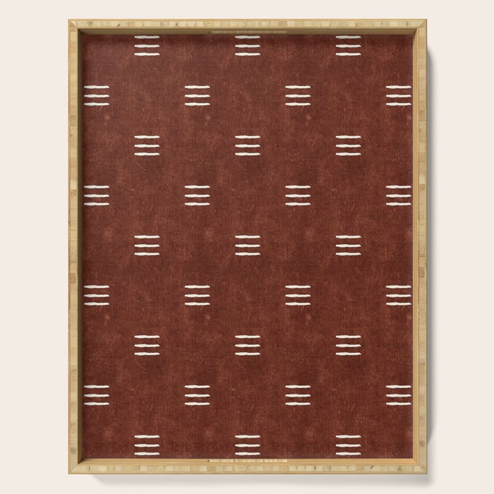 triple dash - rust Serving Tray Gallery Image 1