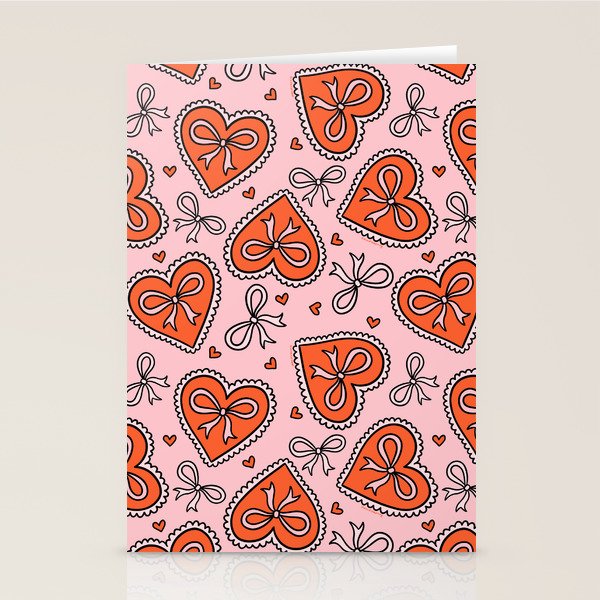 Heart Bow Print Stationery Card Gallery Image 2