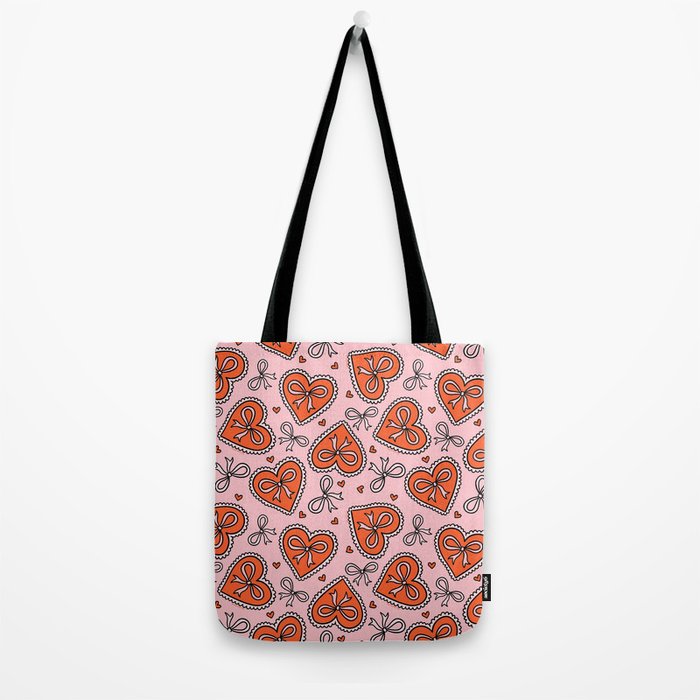 Heart Bow Print Tote Bag Gallery Image 2