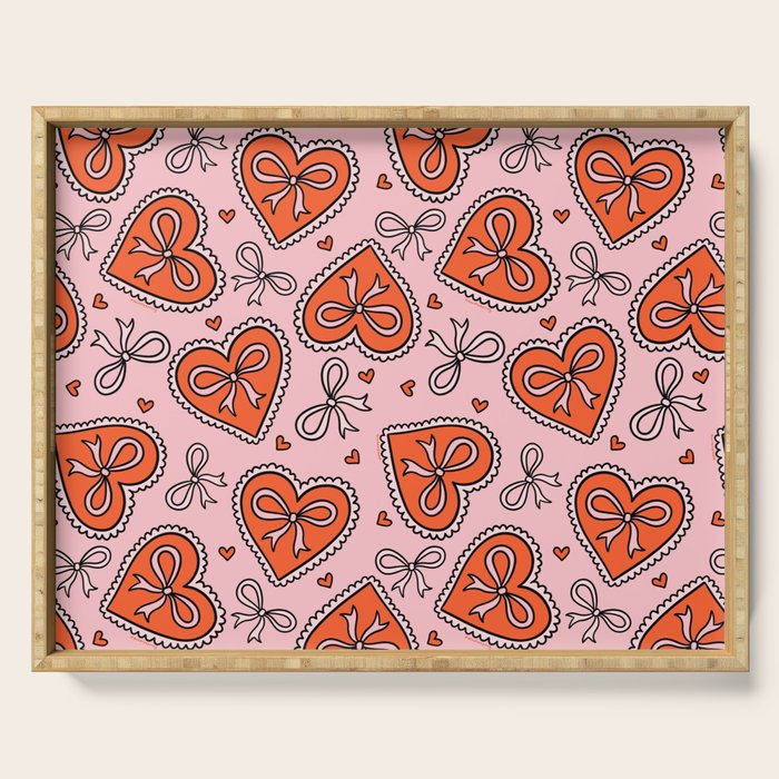 Heart Bow Print Serving Tray Gallery Image 1