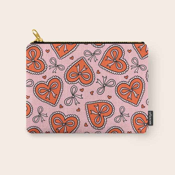 Heart Bow Print Carry All Pouch Gallery Image 1