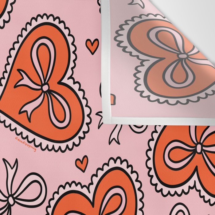 Heart Bow Print Wall Tapestry Gallery Image 3