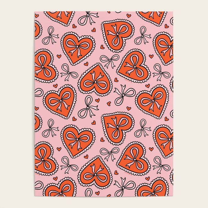 Heart Bow Print Poster Gallery Image 1