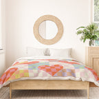 Red love heart checkered patchwork pattern Duvet Cover Gallery Image 3