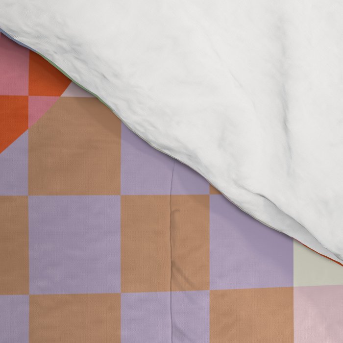 Red love heart checkered patchwork pattern Comforter Gallery Image 4
