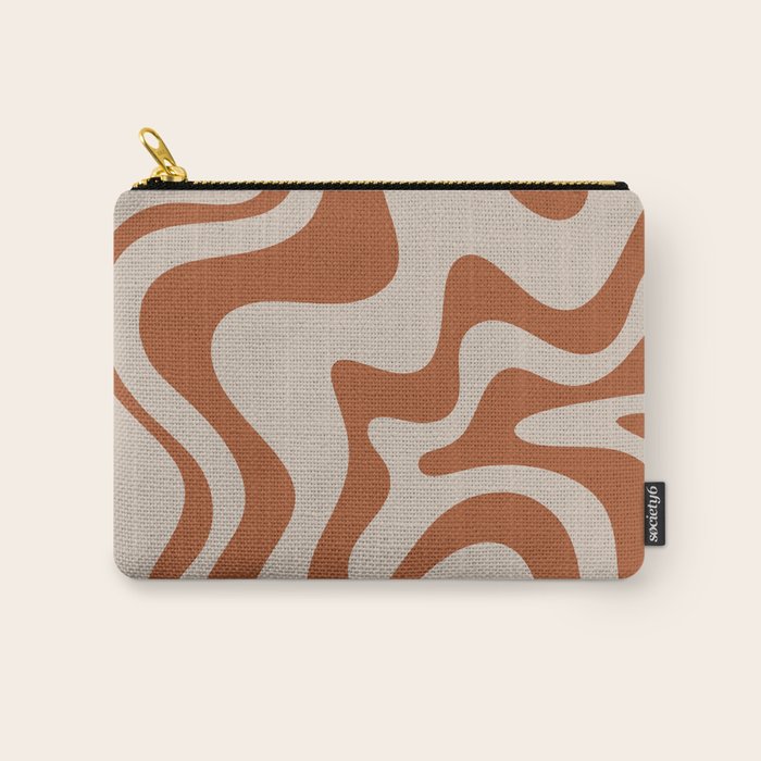 Liquid Swirl Abstract Pattern in Clay and Putty Carry All Pouch Gallery Image 1