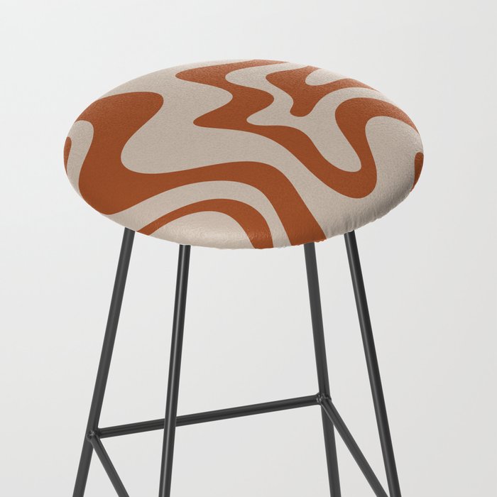 Liquid Swirl Abstract Pattern in Clay and Putty Stool Gallery Image 2