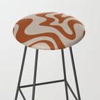 Liquid Swirl Abstract Pattern in Clay and Putty Stool Gallery Image 2