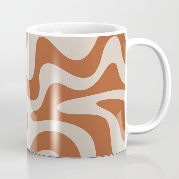 Liquid Swirl Abstract Pattern in Clay and Putty Coffee Mug Gallery Image 1