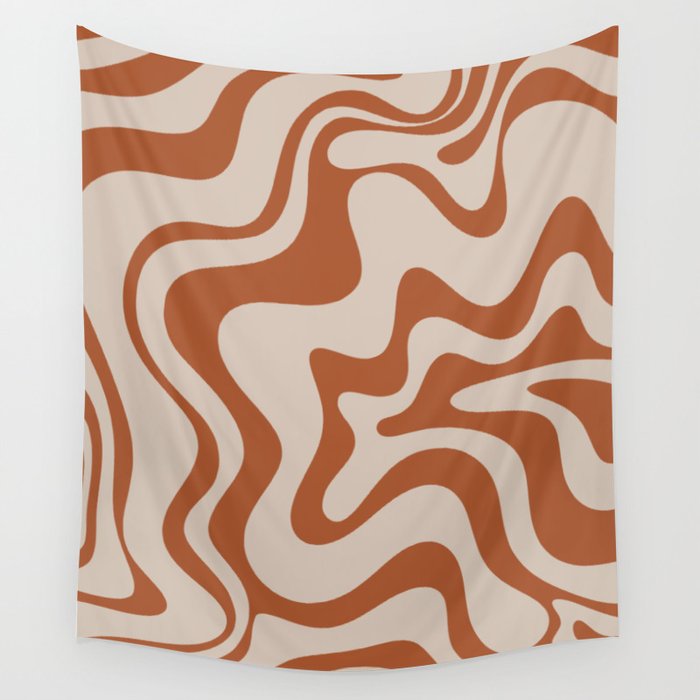 Liquid Swirl Abstract Pattern in Clay and Putty Wall Tapestry Gallery Image 4