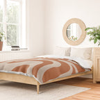Liquid Swirl Abstract Pattern in Clay and Putty Duvet Cover Gallery Image 2