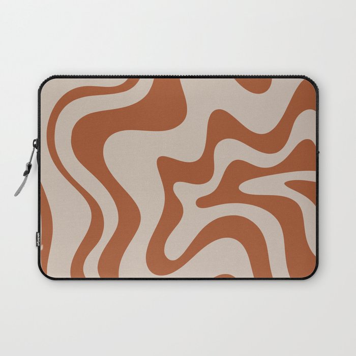 Liquid Swirl Abstract Pattern in Clay and Putty Laptop Sleeve Gallery Image 1
