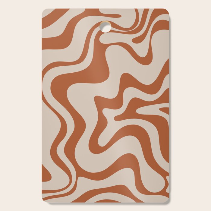Liquid Swirl Abstract Pattern in Clay and Putty Cutting Board Gallery Image 1