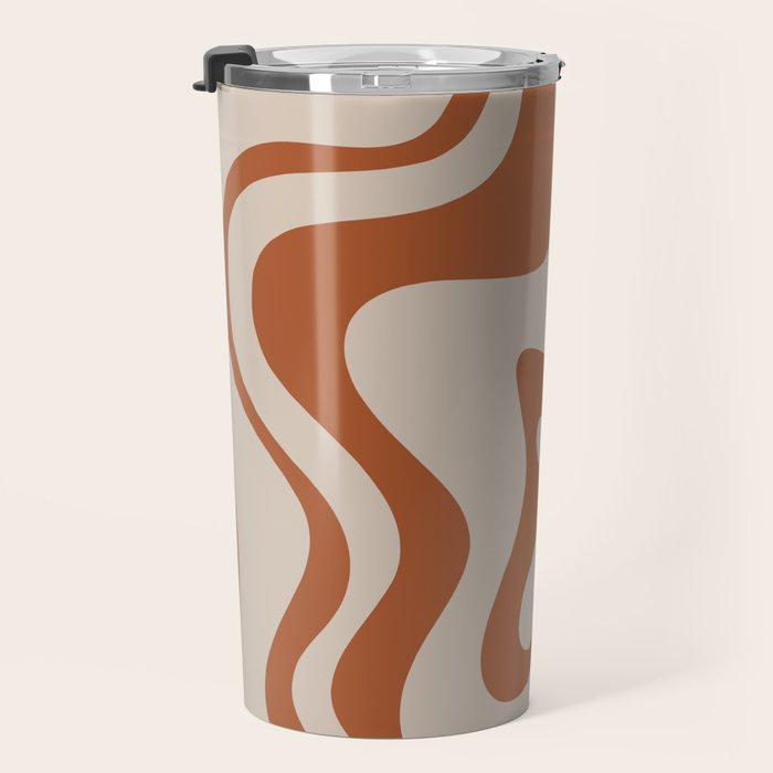 Liquid Swirl Abstract Pattern in Clay and Putty Travel Mug Gallery Image 3