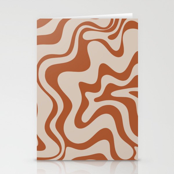 Liquid Swirl Abstract Pattern in Clay and Putty Stationery Card Gallery Image 1
