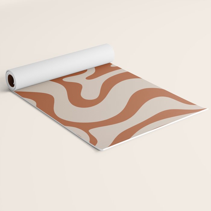 Liquid Swirl Abstract Pattern in Clay and Putty Yoga Mat Gallery Image 2