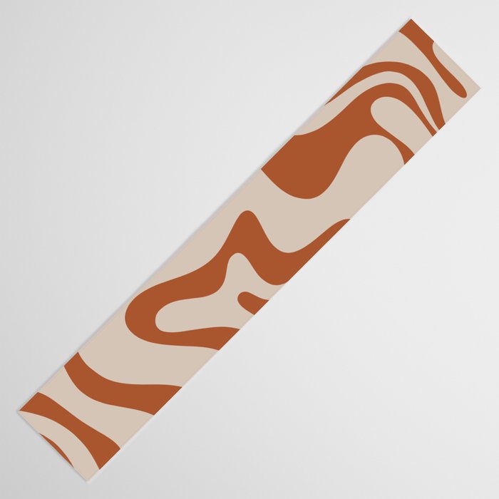Liquid Swirl Abstract Pattern in Clay and Putty Table Runner Gallery Image 3