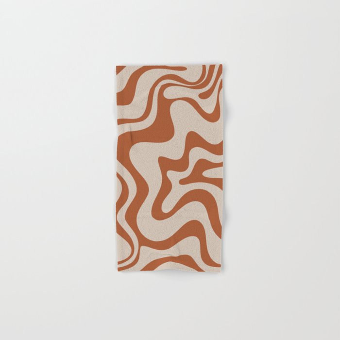 Liquid Swirl Abstract Pattern in Clay and Putty Bath Towel Gallery Image 1