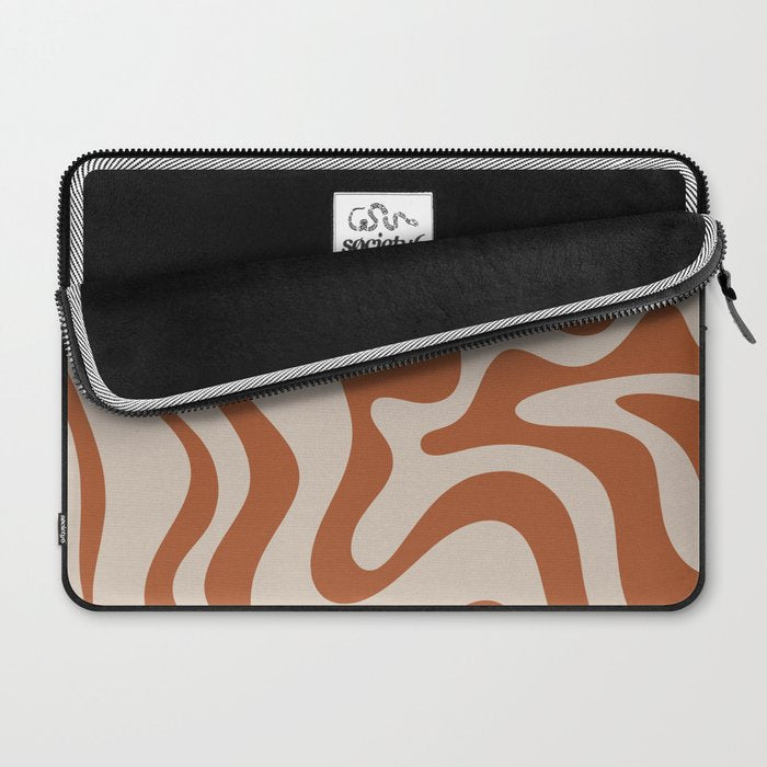Liquid Swirl Abstract Pattern in Clay and Putty Laptop Sleeve Gallery Image 2