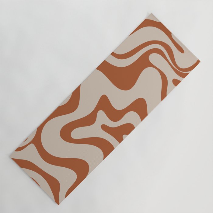 Liquid Swirl Abstract Pattern in Clay and Putty Yoga Mat Gallery Image 1