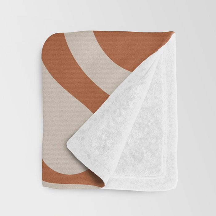 Liquid Swirl Abstract Pattern in Clay and Putty Throw Blanket Gallery Image 3
