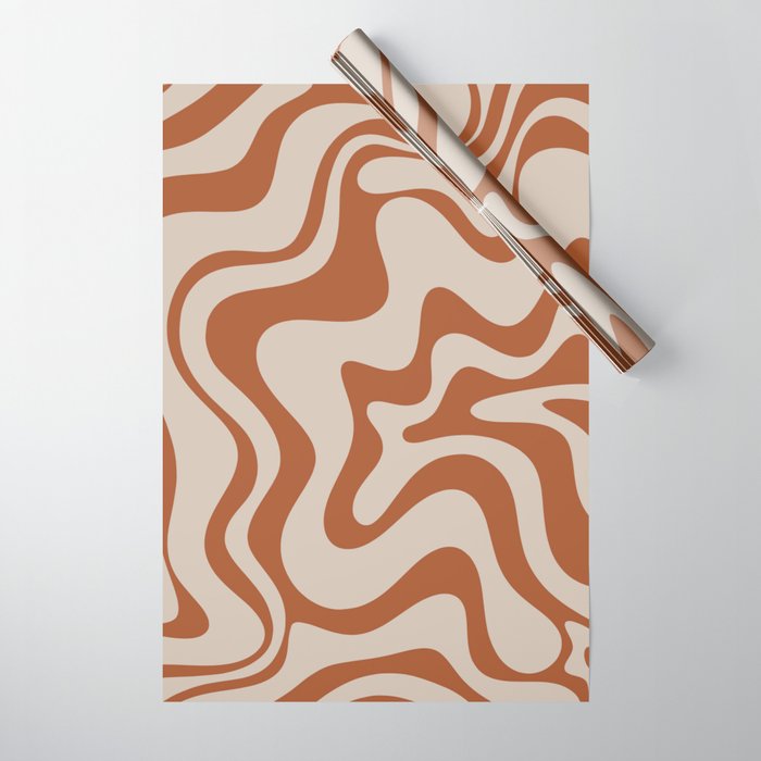 Liquid Swirl Abstract Pattern in Clay and Putty Wrapping Paper Gallery Image 1