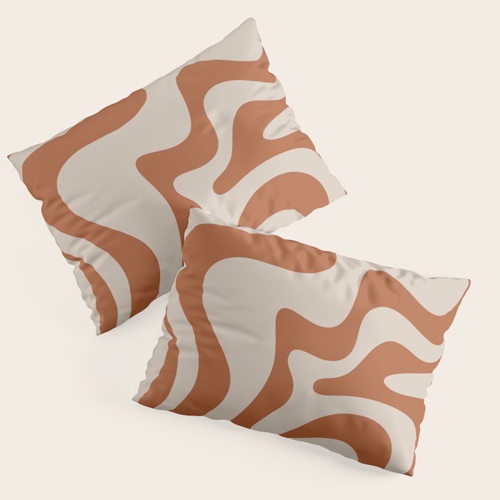 Liquid Swirl Abstract Pattern in Clay and Putty Pillow Sham Gallery Image 3