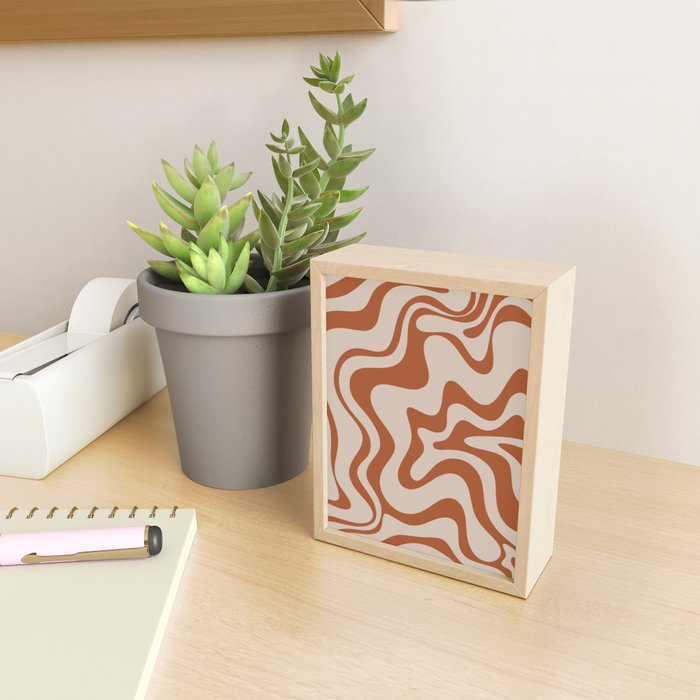 Liquid Swirl Abstract Pattern in Clay and Putty Mini Art Print Gallery Image 2