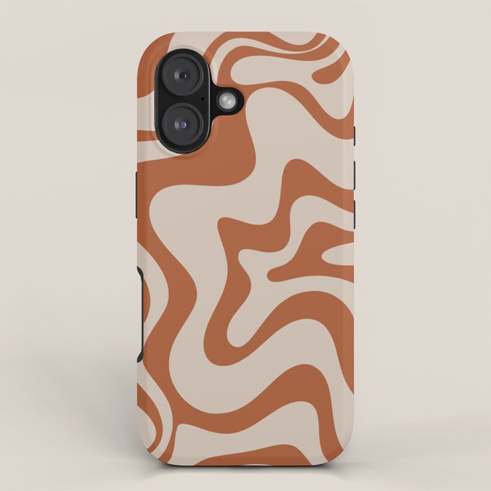 Liquid Swirl Abstract Pattern in Clay and Putty iPhone Case Gallery Image 1