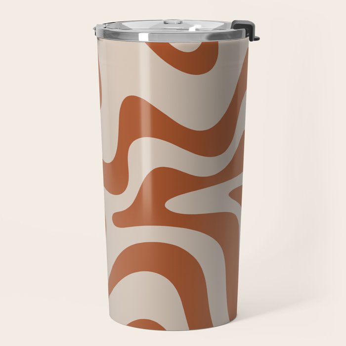 Liquid Swirl Abstract Pattern in Clay and Putty Travel Mug Gallery Image 2