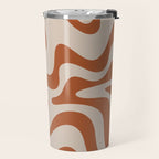 Liquid Swirl Abstract Pattern in Clay and Putty Travel Mug Gallery Image 2
