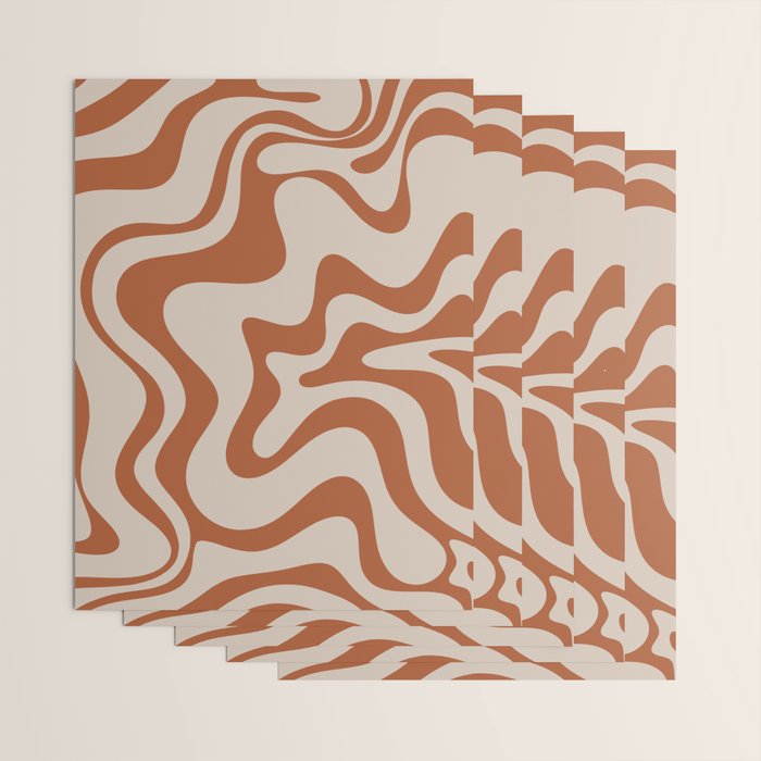 Liquid Swirl Abstract Pattern in Clay and Putty Wrapping Paper Gallery Image 3