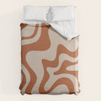 Liquid Swirl Abstract Pattern in Clay and Putty Duvet Cover Gallery Image 6