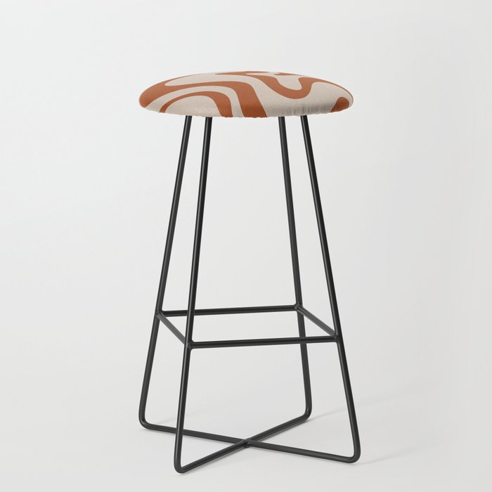 Liquid Swirl Abstract Pattern in Clay and Putty Stool Gallery Image 1