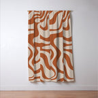 Liquid Swirl Abstract Pattern in Clay and Putty Window Curtain Gallery Image 3