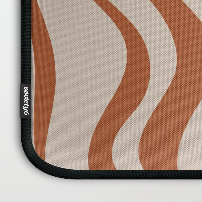 Liquid Swirl Abstract Pattern in Clay and Putty Laptop Sleeve Gallery Image 3