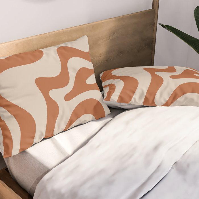 Liquid Swirl Abstract Pattern in Clay and Putty Pillow Sham Gallery Image 2