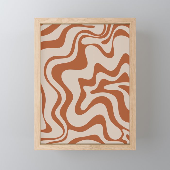 Liquid Swirl Abstract Pattern in Clay and Putty Mini Art Print Gallery Image 1