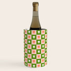 Retro Checkered Tulips Pattern - Pink and Green Wine Chiller Gallery Image 2