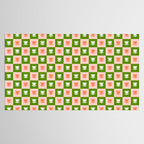 Retro Checkered Tulips Pattern - Pink and Green Tablecloth Gallery Image 2
