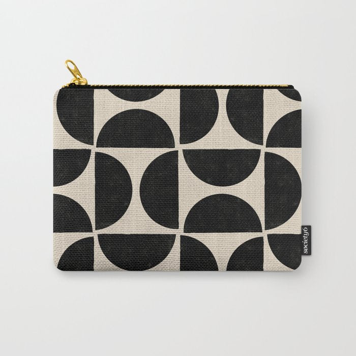 Half Moons in Black + Cream Carry All Pouch Gallery Image 1