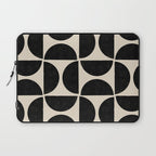 Half Moons in Black + Cream Laptop Sleeve Gallery Image 1