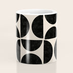 Half Moons in Black + Cream Coffee Mug Gallery Image 4