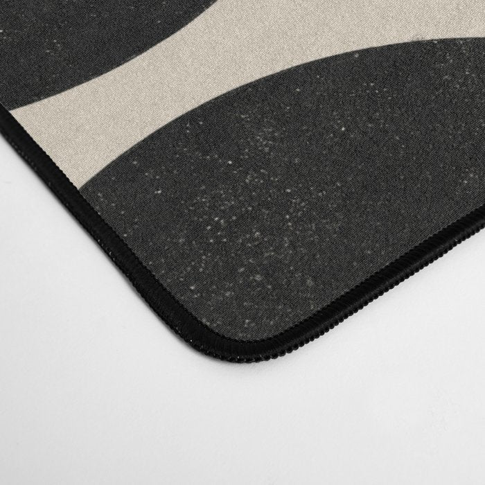 Half Moons in Black + Cream Desk Mat Gallery Image 4